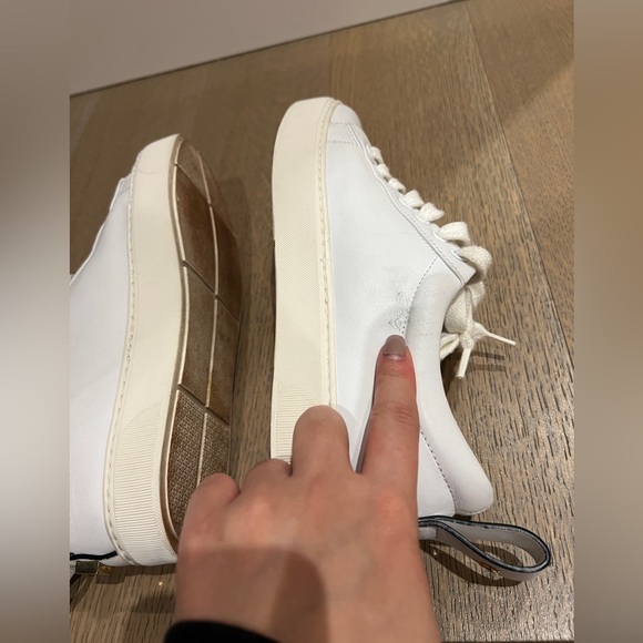 Stuart Weitzman White Lace-Up Sneakers - Picture 6 of 13